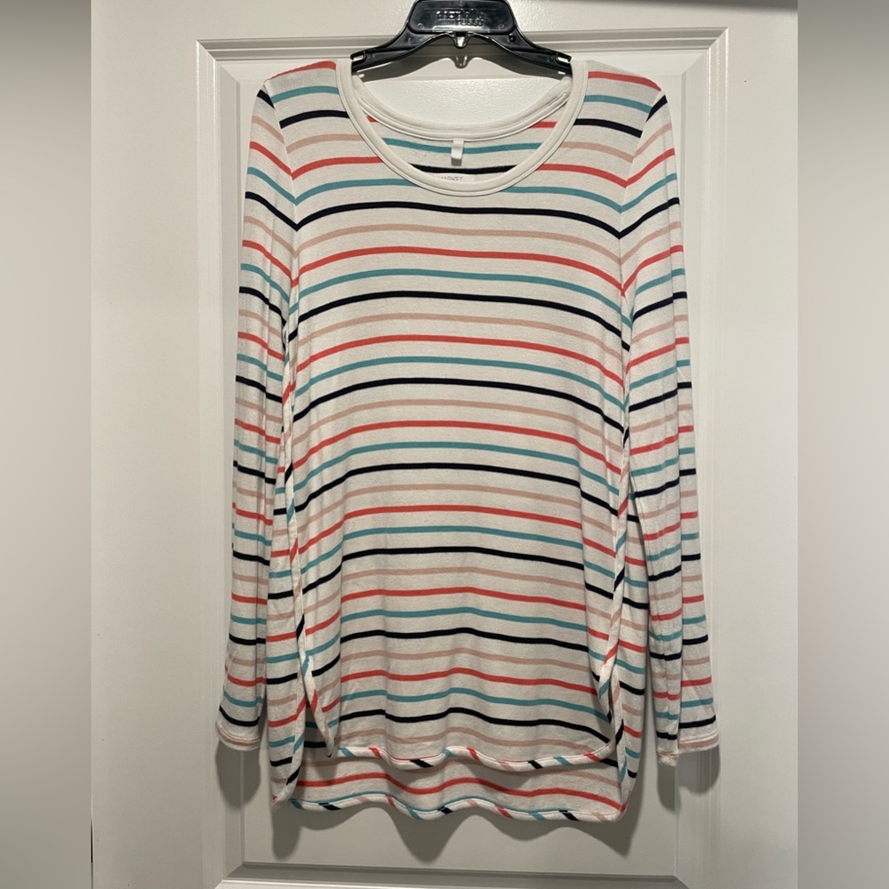Market & Spruce Multicolor Striped Long Sleeve Top